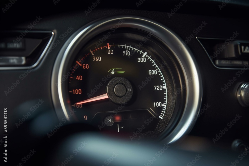 Fuel gauge of autonomous electric car with charging symbol, onboard