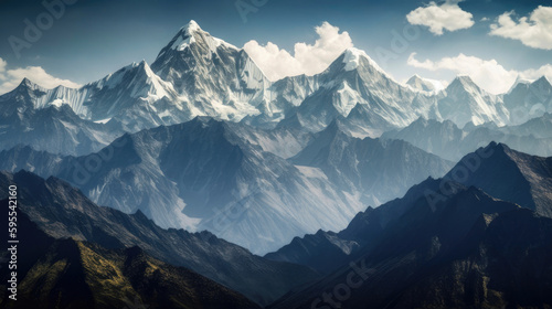 Himalayan Mountains. Generative AI © AIproduction