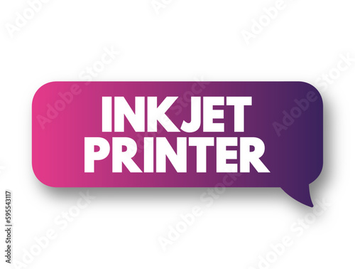 Inkjet Printer - produces hard copies of a text document or photo by spraying droplets of ink onto paper, text concept background