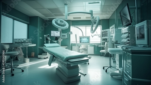 Medical room with modern technologies. Generative Ai