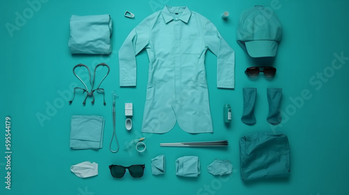 Set of medical clothes. Generative Ai © andranik123