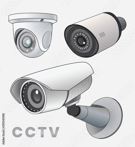 a set of cctv devices illustration