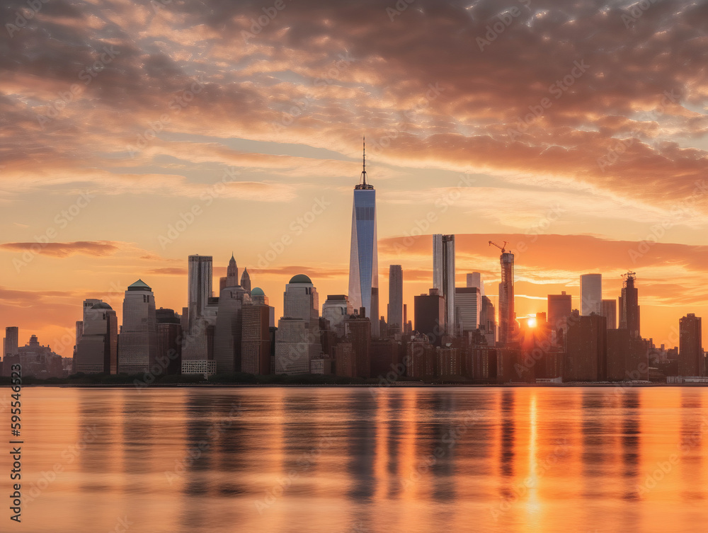 Fototapeta premium New York City Skyline in sunrise
