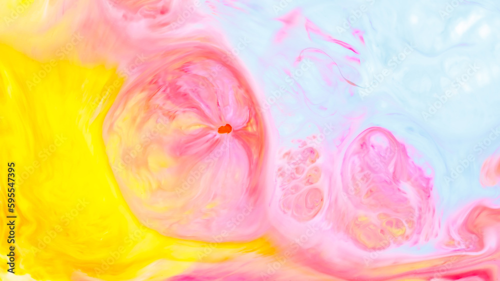 Fluid Art. Abstract colorful background. Colorful spots on water surface