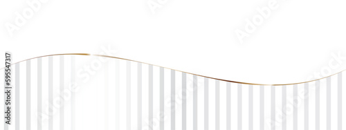 高級感のあるストライプのバナー　ホワイト＆ゴールド