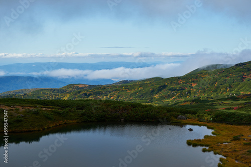 北海道 旭岳の紅葉と鏡池 
