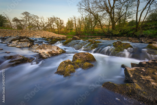 View of the Rawthey River in Sedbergh  North UK. Cumbria. UK.