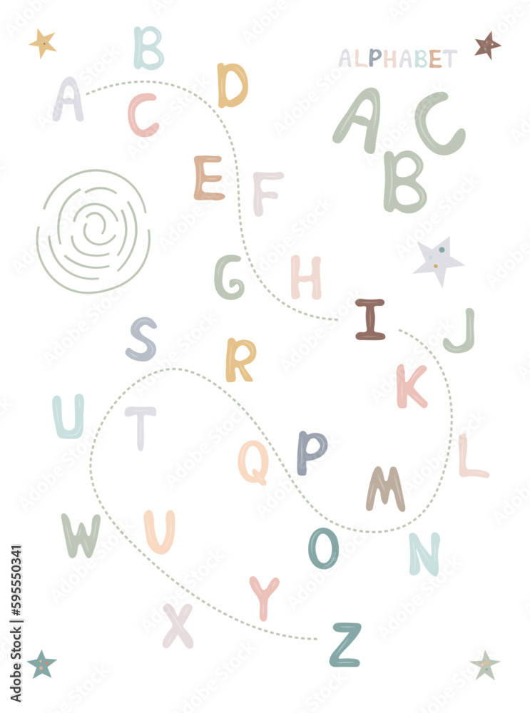 Hand drawn Children Alphabet with cute letters clip art, ABC Poster, Kids Educational illustration with font, Nursery Wall art, Beige Letters Print, School Nursery Font Hand drawn Children Alphabet with cute letters clip art, ABC Poster, Kids Educational illustration with font, Nursery Wall art, Beige Letters Print, School Nursery Font