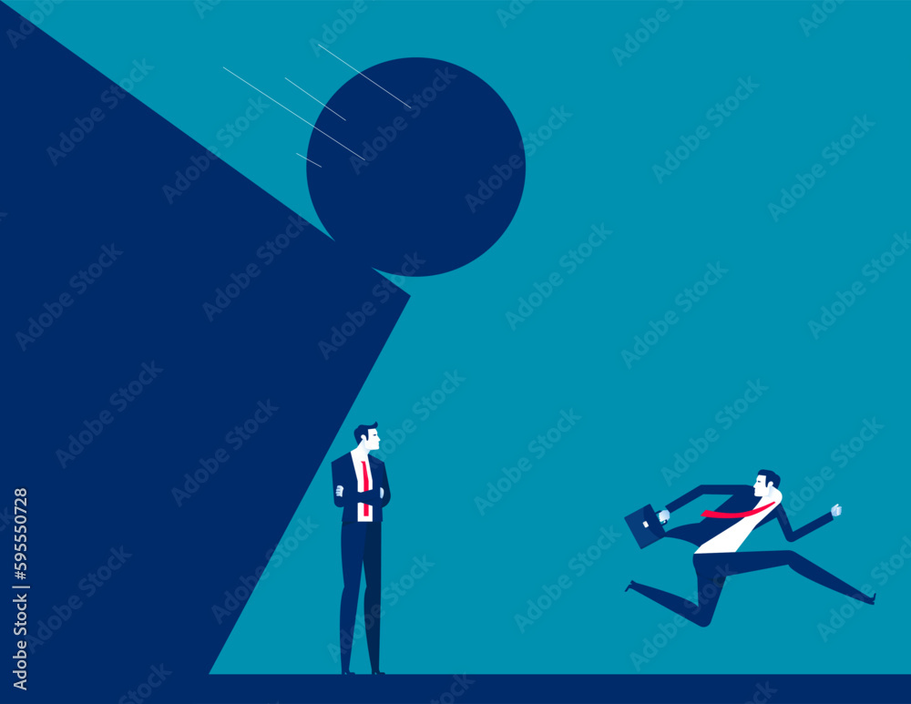 Use terrain to avoid falling ball. Vulnerabilities business vector concept