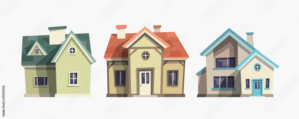 modern classic design houses front view set modern classic design houses front view set