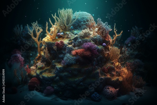 Sea’s generative coral reef. Generative AI © Gabriela