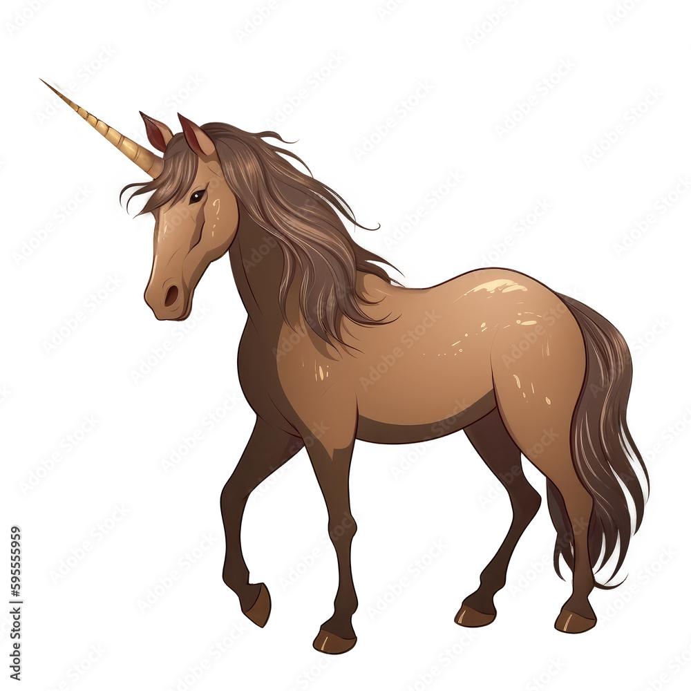 brown unicorn isolated on white brown unicorn isolated on white