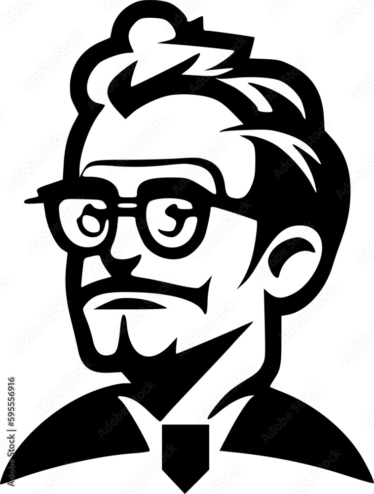 Teacher | Black and White Vector illustration Teacher | Black and White Vector illustration