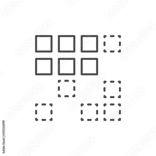 Grouping objects line outline icon