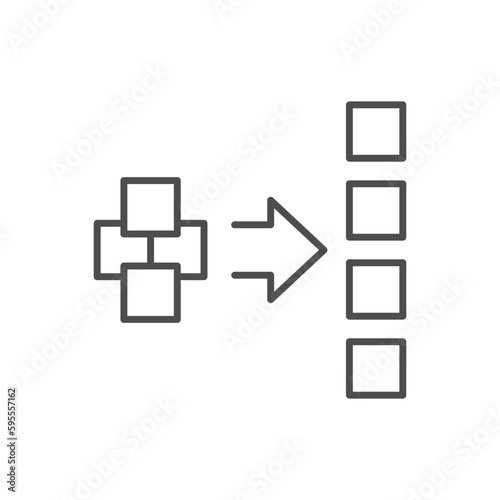 Right side alignment line icon