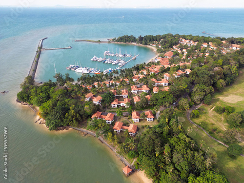 Batam Indonesia - Drone view Nongsa Point Marina and Resort