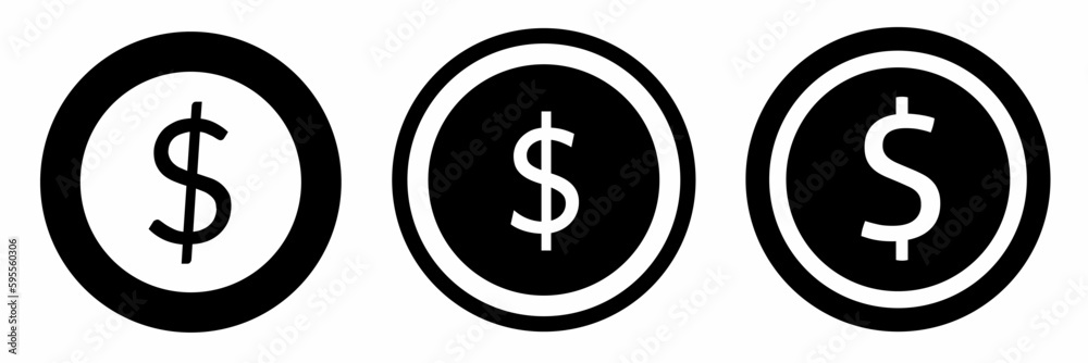 Money coin icon illustration. Money coin icon set for business. Stock vector. Money coin icon illustration. Money coin icon set for business. Stock vector.