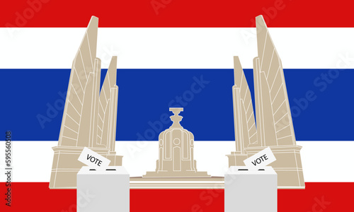 Voting in two ballot elections according to democracy in Thailand