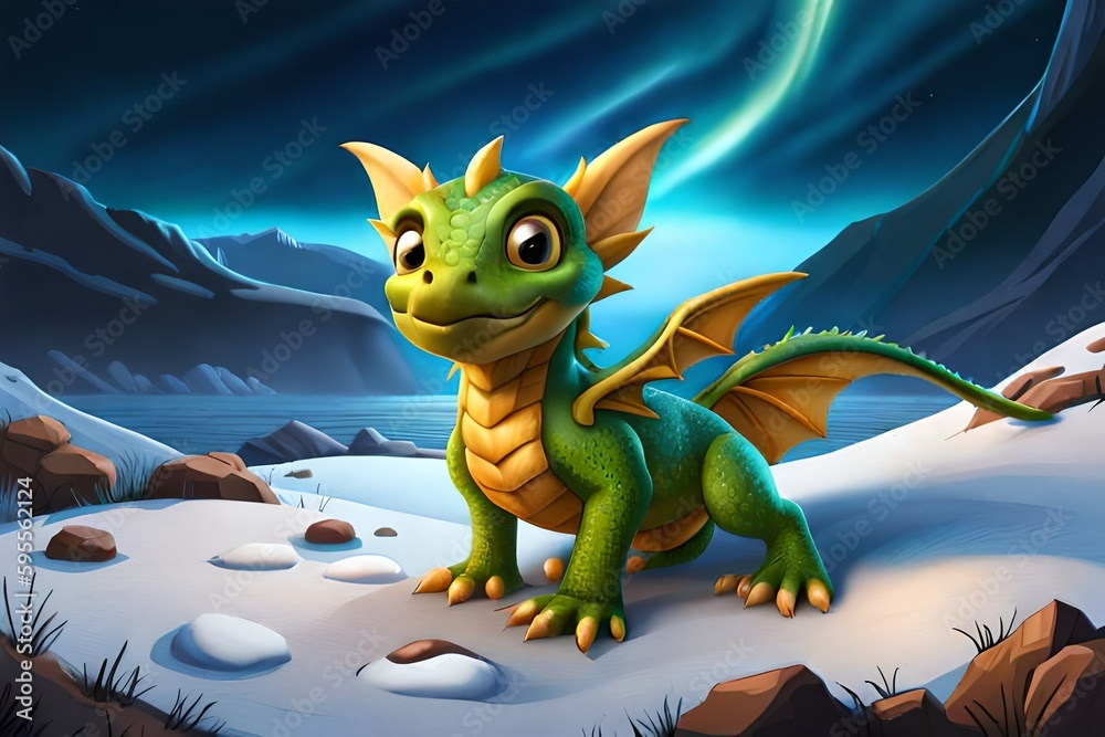 Cute baby dragon, Created using generative AI Cute baby dragon, Created using generative AI