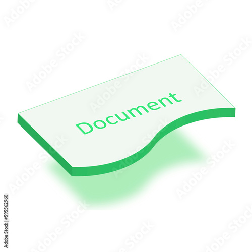3D Floating flowchart elements - Document