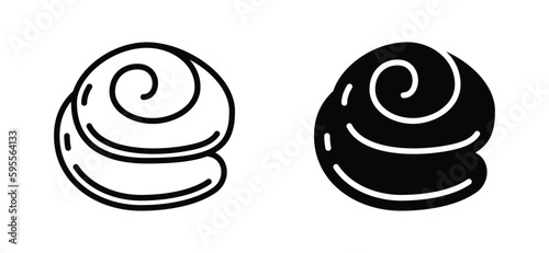 Cinnamon rolls bakery icon vector. Roll bun desserts icons in line and flat style. Bakery sign and symbol. Vector illustration