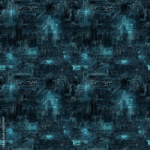 Seamless futuristic wiring pattern, cyberpunk, 