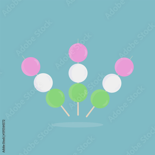 Vector Illustration tricolor dango flat design