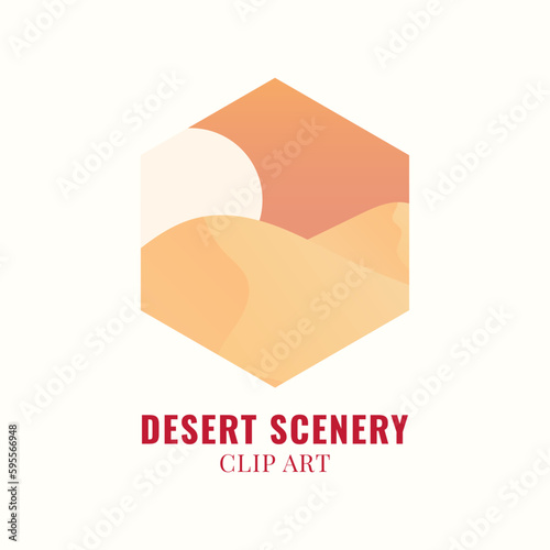 flat design desert clipart vector design