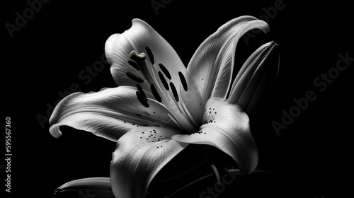 black and white Iris photography macro - by generative ai
