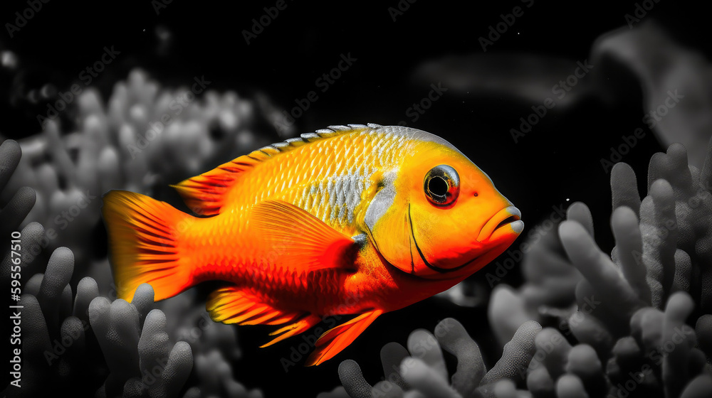 Fototapeta premium orange fish spirit animal - by generative ai