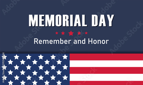 Memorial Day in the USA. National symbols of the USA flag. Happy Memorial Day. Vector banner