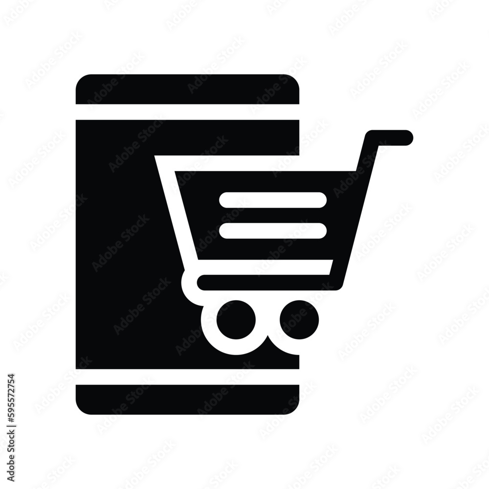 online shopping glyph icon illustration vector graphic online shopping glyph icon illustration vector graphic