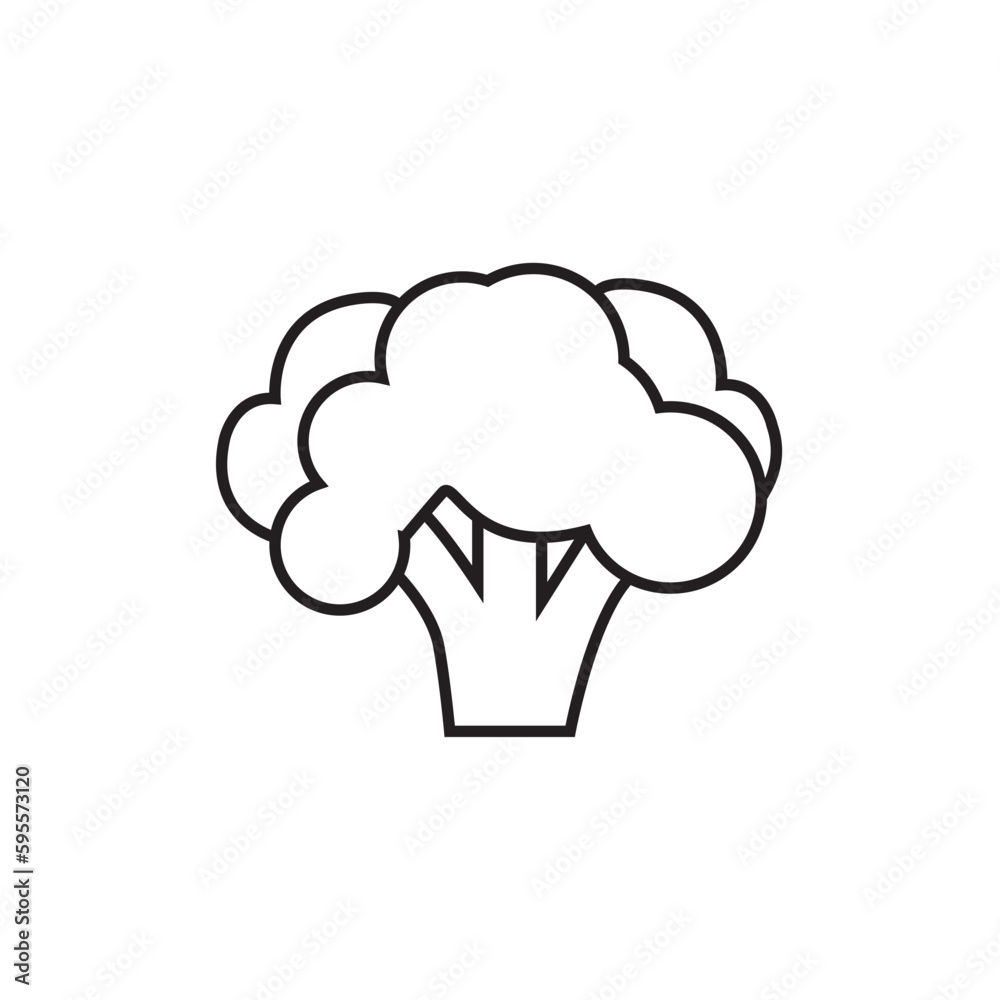 Broccoli line icon, vegetables logo vector Broccoli line icon, vegetables logo vector