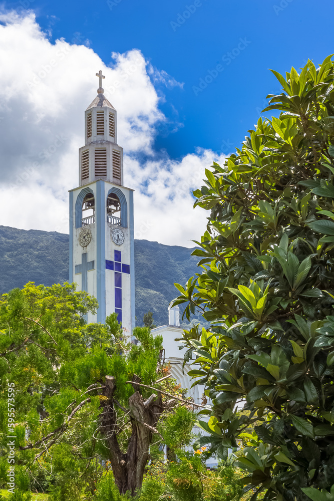 Clocher de l’église de Cilaos, île de La Réunion 