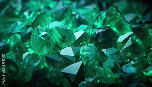 Close-up of a pile of green crystals