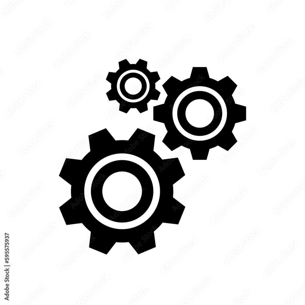Gear icon vector in flat style. Settings concept Gear icon vector in flat style. Settings concept