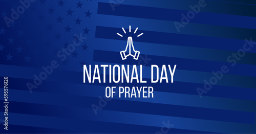 National Day Of Prayer with USA flag design poster.