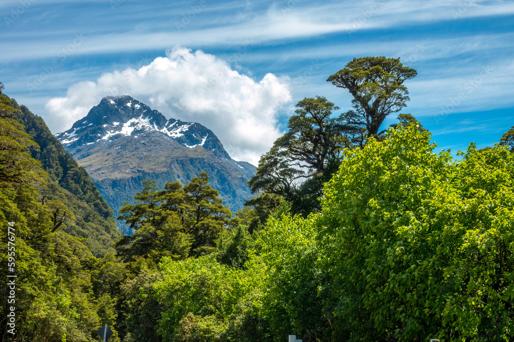 Fototapeta premium Stunning landscapes along State Highway 94 between Te Anau and Milford Sound, Fiordland National Park, South Island, New Zealand