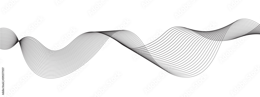 Fototapeta premium Abstract grey smooth element swoosh speed wave modern stream background. Abstract wave line for banner, wallpaper background with wave design. Abstract business wave curve lines background.