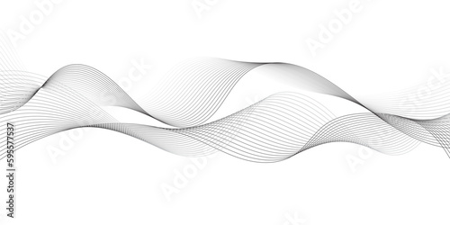 Abstract grey wave lines on transparent background. Digital frequency track equalizer. Abstract frequency sound wave lines and twisted curve lines background. Abstract business wave curve lines backgr