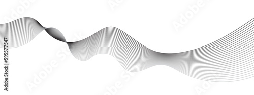 Print op canvas Abstract grey smooth element swoosh speed wave modern stream background