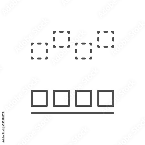 Bottom alignment line outline icon