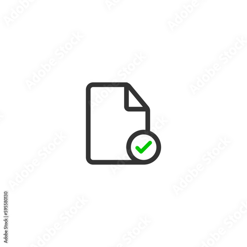 Document approve sign with checkmark icon .