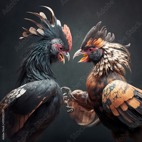 Cockfight. Generative AI.