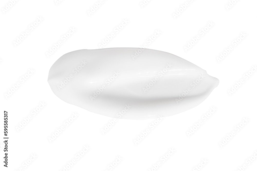 A smear of white cosmetic cream without shadows on a white background. Isolated. A smear of white cosmetic cream without shadows on a white background. Isolated.