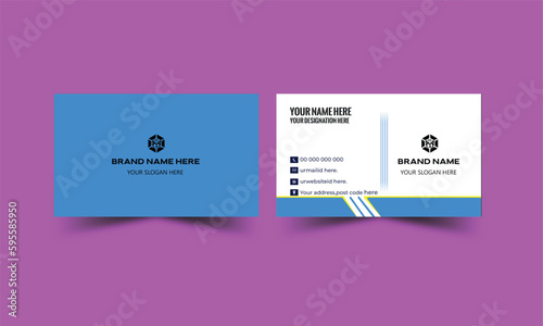 Creative modern name card and business card. Modern Business Card - Creative Set of modern business card print templates. Personal visiting card with company logo. Vector illustration.