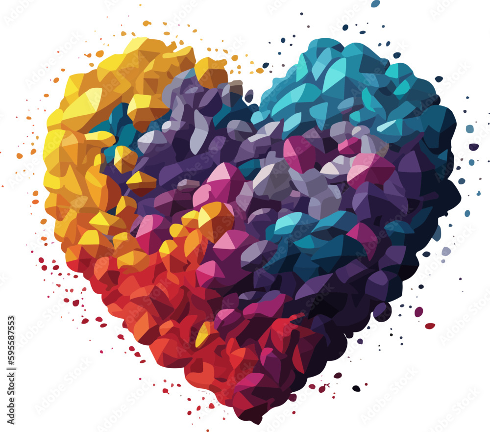 Colorful heart on a white background. Vector illustration for your design