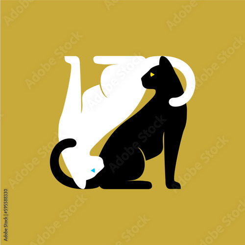 Karma gatti fondo oro, bianco e nero