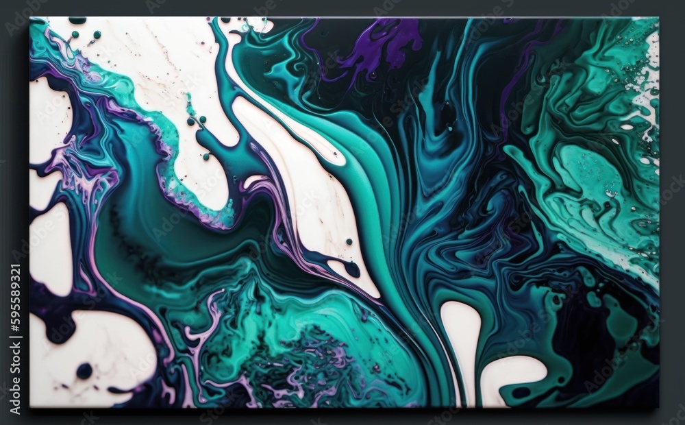 Abstract painting was painted  texture to create smooth marbling pattern