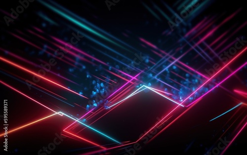 Abstract wallpaper with colorful neon line